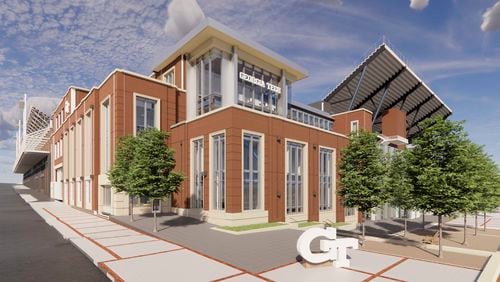 Renderings of the planned look of Georgia Tech's Fanning Center. Photo: Georgia Tech Athletics