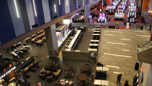 The casino floor (food court and bar to the left) at Harrah’s Cherokee Valley River in Murphy, N.C. , which celebrated a fruitful first year in September 2016. Photo: Melissa Ruggieri/AJC