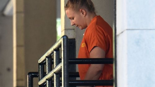 Reality Winner leaves the federal courthouse in Augusta after her bond hearing on Thursday, June 8, 2017. HYOSUB SHIN / HSHIN@AJC.COM