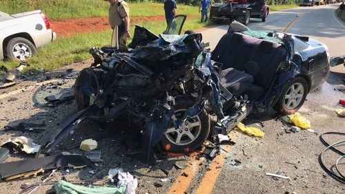 A crash in Monroe County involving this Nissan Altima and another vehicle killed two people and seriously injured a 10-month-old.