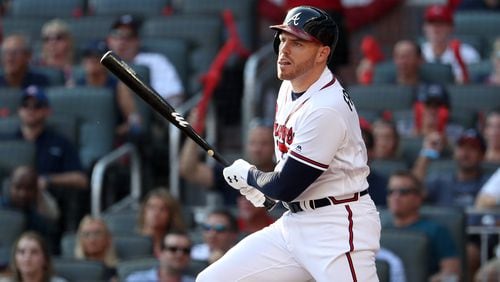 Putting the disappointing close to 2019 behind him, the Braves Freddie Freeman is looking optimistically ahead. (JASON GETZ/SPECIAL TO THE AJC)