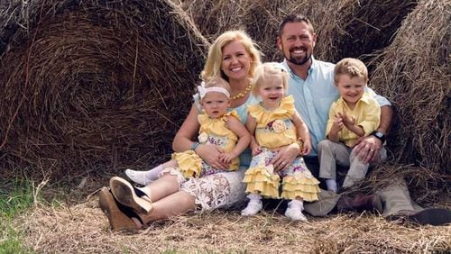 Holston Cole, 3, was killed in an accidental shooting in Paulding County on Tues., April 26, 2016. He is pictured with parents David and Haley Cole and 1-year-old twin sisters Paisley and Macy. (Credit: Family photo)