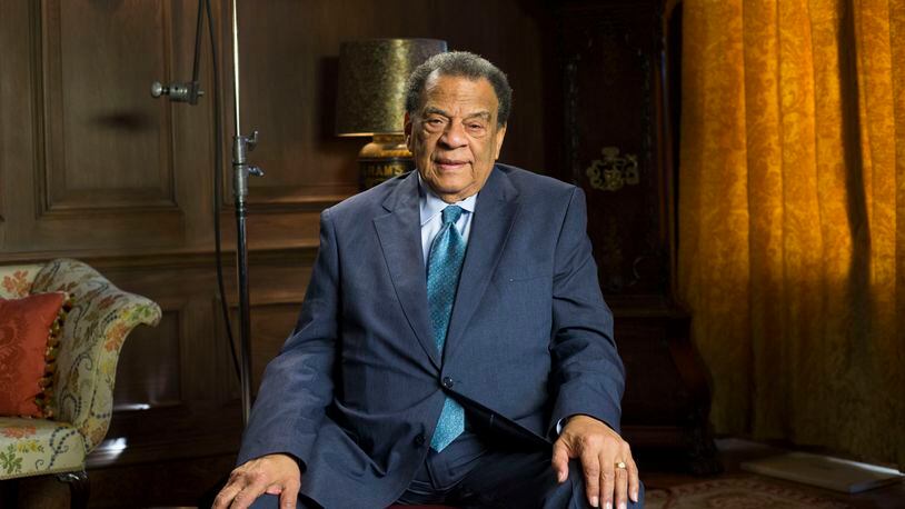 Andrew Young, the former mayor of Atlanta and former U.S. ambassador to the United Nations, poses for a March portrait inside the Swan House at the Atlanta History Center. ALYSSA POINTER/ALYSSA.POINTER@AJC.COM
