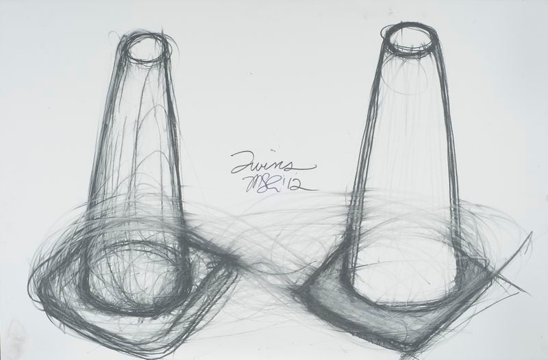 Michael Lachowski's "Twins" (2012, graphite on paper)