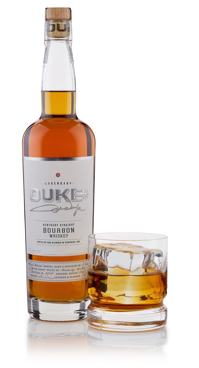 Duke Kentucky straight bourbon was crafted to replicate a 1962 recipe from the legendary John Wayne's collection of rare whiskies. Courtesy of Duke Spirits