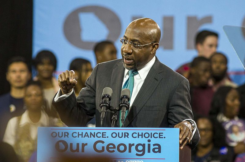 Democratic U.S. Sen. Raphael Warnock raised $9.8 million in the final three months of 2021, making him the nation’s top Senate fundraiser for the second quarter in a row. His closest Republican rival, former football star Herschel Walker, took in $5.4 million haul over that period, the most of any GOP Senate challenger. (ALYSSA POINTER/ALYSSA.POINTER@AJC.COM)