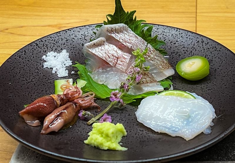 An early course at Omakase by Yun might bring sashimi. Henri Hollis/henri.hollis@ajc.com