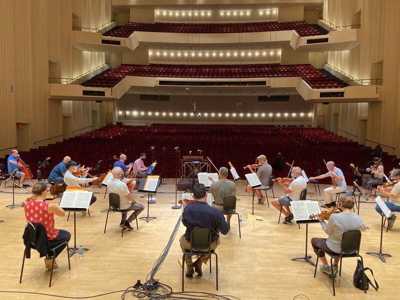 Members of the Atlanta Symphony Orchestra began socially distant rehearsals in the middle of September.