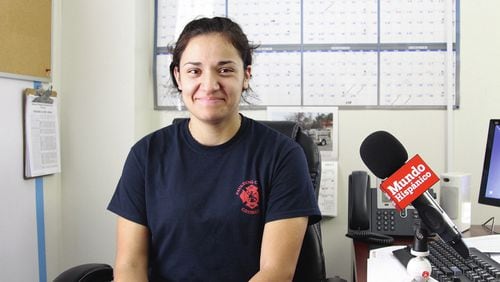 Jessica Vanegas became the first woman in a decade to pass all physical exams required by the Paulding County Fire and Rescue Department. Samantha Díaz/MundoHispanico
