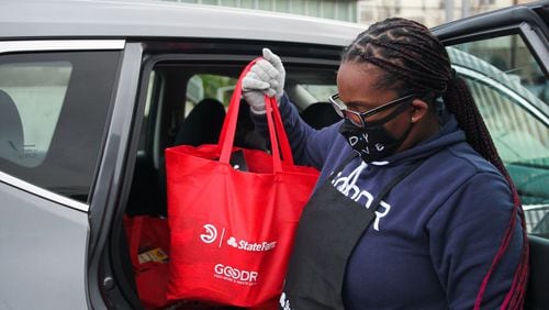Atlanta Hawks and State Farm teamed up with Goodr and the city of Atlanta Department of Parks and Recreation and hosted a pop-up grocery story in honor of the Martin Luther King Jr. holiday. CONTRIBUTED