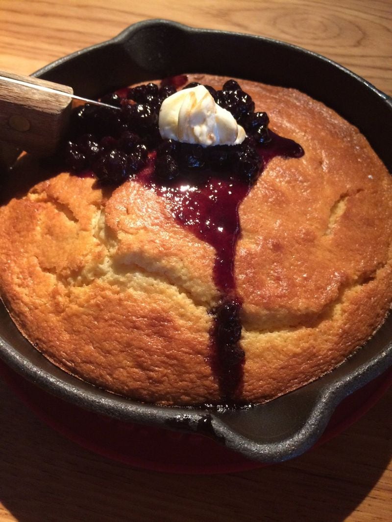 Ms. Icey’s Kitchen & Bar serves Skillet Cornbread as an appetizer. It’s topped with blueberry compote and bourbon-praline butter. CONTRIBUTED BY WENDELL BROCK