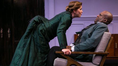 Tess Malis Kincaid and Rob Cleveland appear in “A Doll’s House, Part 2” at Aurora Theatre. CONTRIBUTED BY CASEY GARDNER