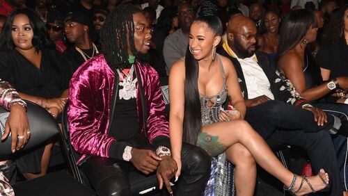 MIAMI BEACH, FL - OCTOBER 06:  Rappers Offset of Migos and Cardi B attend the BET Hip Hop Awards 2017 at The Fillmore Miami Beach at the Jackie Gleason Theater on October 6, 2017 in Miami Beach, Florida.  (Photo by Paras Griffin/Getty Images for BET)