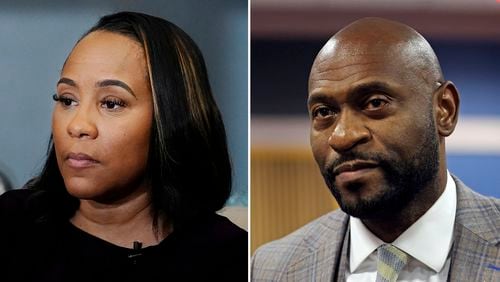 The personal relationship between Fulton County DA Fani Willis, left, and special prosecutor Nathan Wade, right, has come under scrutiny during the Georgia election interference case. (Brynn Anderson & Alyssa Pointer/AP)