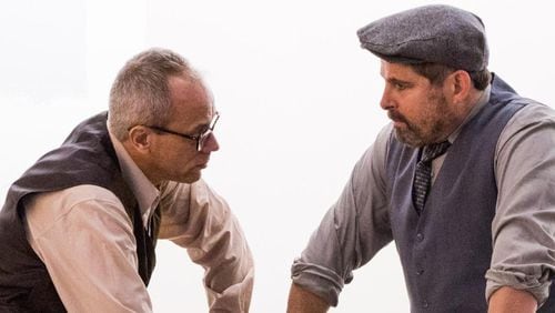 Sam R. Ross (left) and Brian Kurlander co-star in Theatrical Outfit’s “The Pitmen Painters.” CONTRIBUTED BY CASEY GARDNER
