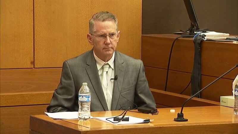 David James Dustin, a forensics expert, testifies at the murder trial of Tex McIver on March 29, 2018 at the Fulton County Courthouse. (Channel 2 Action News)