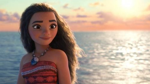 Moana, voiced by Auli’i Cravalho, sails on a daring mission to save her people in Disney’s “Moana.” Walt Disney Studios Motion Pictures