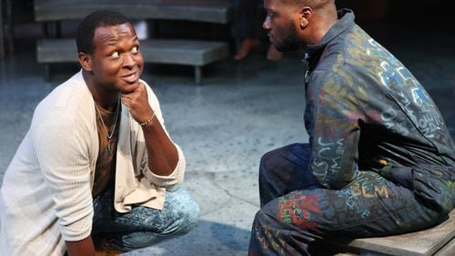London Carlisle (left) and Marlon Andrew Burnley appear in the drama "Hands Up" at the Alliance Theatre.
Courtesy of Jessie Garrett