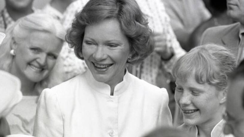 First Lady Rosalynn Carter and daughter Amy at the Atlanta parade on July 4, 1981.  (AJC Photographic Archive, Georgia State University Library)