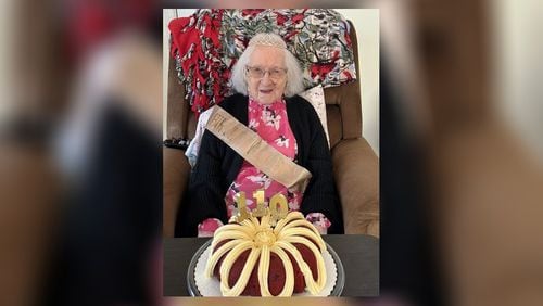 Surrounded by about 70 members of her extended family, Flintstone resident Thelma Little celebrated her 110th birthday. (Photo contributed by family)