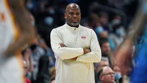 Hawks coach Nate McMillan was not happy with his team's performance in the third quarter Sunday against the host Celtics. (AP Photo/Rusty Jones)