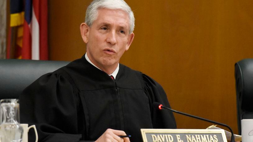 Georgia Supreme Court Justice David Nahmias during arguments last year. (DAVID BARNES / DAVID.BARNES@AJC.COM)