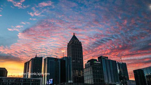 A chilly sunrise over Atlanta's skyline on Monday, Sept. 25.