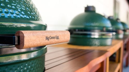 The Big Green Egg headquarters has no shortage of grills.