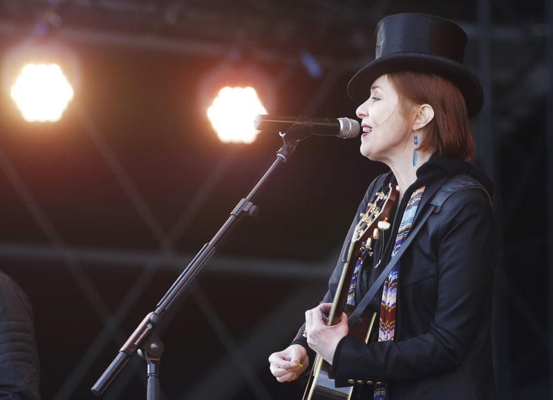 Singer Suzanne Vega performs at the Isle of Wight Festival on Sunday, June 14, 2015 in Newport, Isle of Wight, England. (Photo by Jim Ross/Invision/AP)
