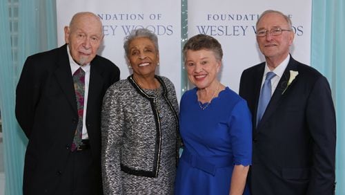 Bishop John Adams and Dr. Dolly Desselle Adams, from left, Ann Q. Curry and Chancellor Hank Huckaby were honored at this year's Heroes, Saints and Legends fundraiser. Photo: Kim Link