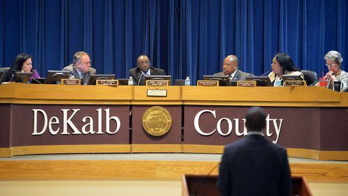 The DeKalb County Commission voted 3-3 on Tuesday to allocate funding for various construction projects across the county, with Interim CEO Lee May breaking the tie. This photo was taken March 10. KENT D. JOHNSON/KDJOHNSON@AJC.COM