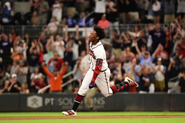 Photos: Acuna, Braves celebrate a walkoff win over the Marlins