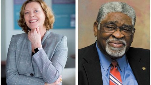 Emory University president Claire Sterk, left, and former state Sen. Eugene Walker will be honored with the Nathaniel Mosby Humanitarian Award during DeKalb County's upcoming MLK Day celebration. SPECIAL PHOTOS