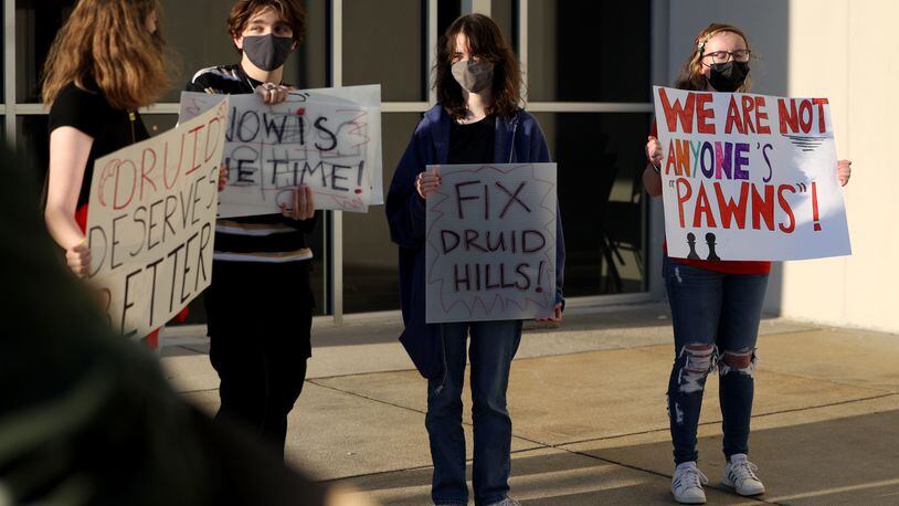 Students have been pushing the DeKalb County Board of Education to modernize Druid Hills High, but the board has repeatedly opted not to. (Jason Getz / Jason.Getz@ajc.com)