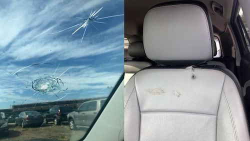 A 30-year-old woman was stopped at a red light when shots were fired through her windshield, hitting her in the neck and back.
