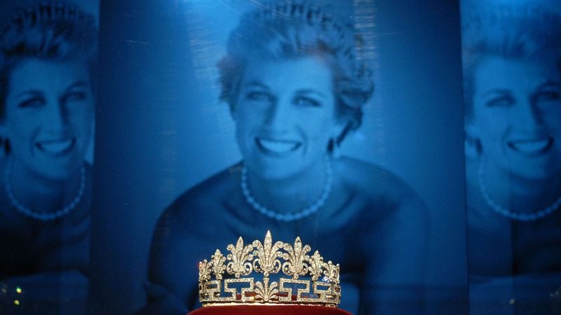 Princess Diana's crown is displayed at a preview of the traveling 'Diana: A Celebration' exhibit. Princess Diana was killed 21 years ago.