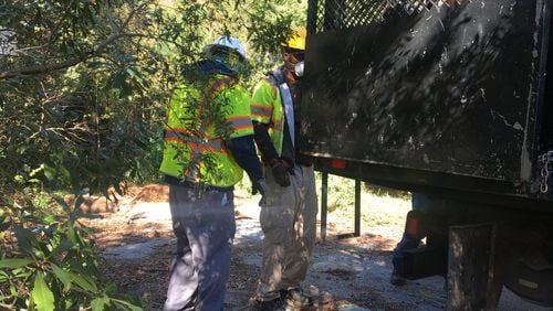 After apologizing for the error Tuesday, the Georgia Department of Transportation and other crews started removing the carcasses from Dogwood Drive in Conyers.