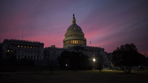 The U.S. Capitol Building is pictured on February 9, 2018 in Washington, DC.     (Photo by Zach Gibson/Getty Images)