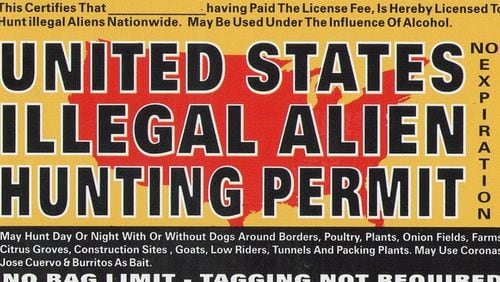 A Georgia Department of Drivers Services investigator had this flier displayed in his cubicle.