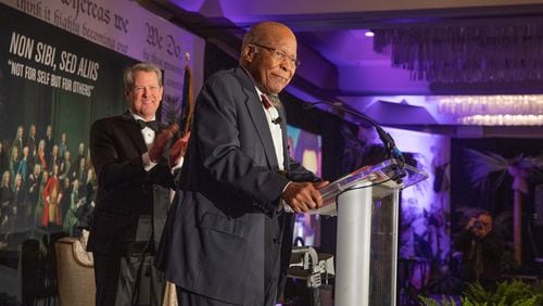 Dr. Louis Sullivan, founder of the Morehouse School of Medicine and a Cabinet secretary under President George H.W. Bush, was named a Georgia Trustee in a ceremony Saturday. (John McKinnon/Georgia Historical Society)