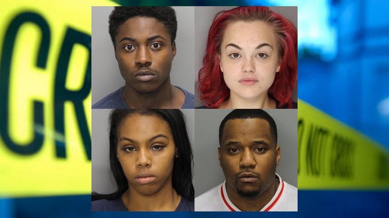 Marietta police arrested Kenneth Thomas (top left), Laura Elizabeth Waugh (top right), Kamari Bolden (bottom left) and Douglas Laverne White (bottom right) in a human trafficking case involving a 15-year old girl.