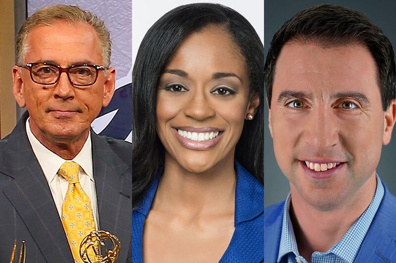 Jerome Jurenovich retired from Bally Sports; Nicole Carr left WSB-TV for ProPublica and Matt Pearl of 11Alive joined Scripps. CR: PUBLICITY PHOTOS