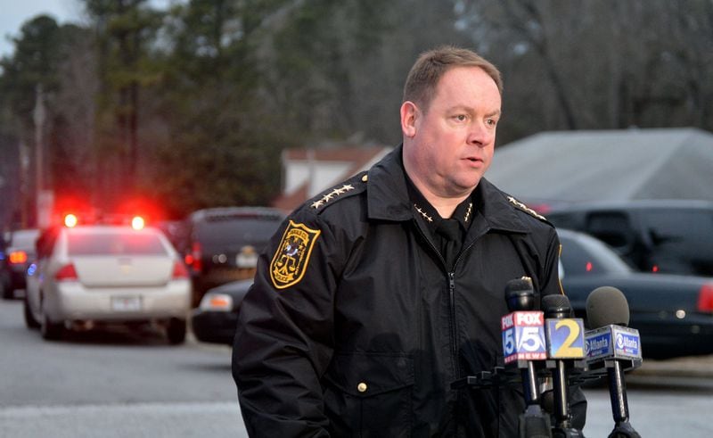 DeKalb police Chief James Conroy speaks to the media in 2014. KENT D. JOHNSON / 2014 AJC file photo