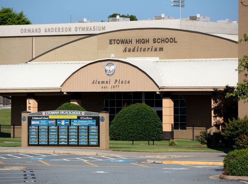 Etowah High School is located on Putnam Ford Dr, in Woodstock GA, on August 16, 2020.  STEVE SCHAEFER FOR THE ATLANTA JOURNAL-