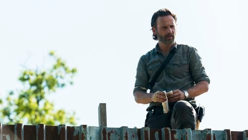 Andrew Lincoln as Rick Grimes at the Hilltop, which is located at Riverwood Studios, where AMC is offering tours for the firs ttime._ Season 8, Episode 1 - Photo Credit: Gene Page/AMC