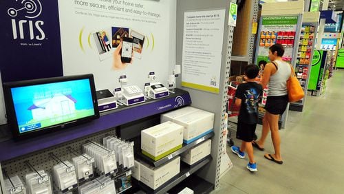 The Iris system is on display at the Lowe’s Ballantyne on July 16, 2012, in Charlotte, N.C. The Iris was designed to connect every appliance in the home wirelessly and let consumers control it all over their phone. (Jeff Siner/Charlotte Observer/TNS)