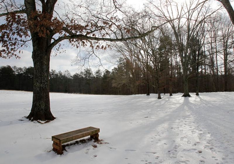 Kennesaw Battlefield Park was a blanket of white on Jan. 12, 2011. This park was accessible, but Kennesaw Mountain park remained closed. 