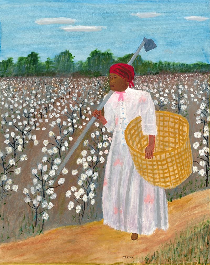 "Rachel and Cotton," painted by Carter in April 2016. Rachel Clark was an influential figure from his childhood.