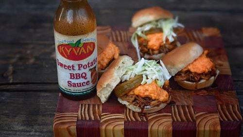 In addition to honey apple salsa and butter, Kyvan Foods produces three varieties of barbecue sauce, including one made with Mississippi sweet potatoes. Courtesy of Kyvan Foods