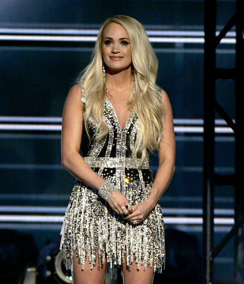  LAS VEGAS, NV - APRIL 15: Carrie Underwood performs onstage during the 53rd Academy of Country Music Awards at MGM Grand Garden Arena on April 15, 2018 in Las Vegas, Nevada. (Photo by Ethan Miller/Getty Images)